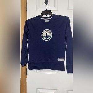 Life Is Good Blue Crewneck Sweater with Emblem